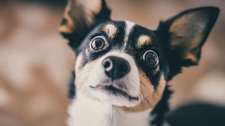Cute Chihuahua dog looking at camera. Close up portraitの素材