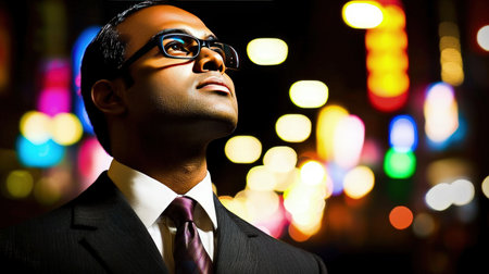 Portrait of a handsome african-american businessman wearing glassesの素材