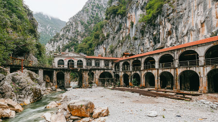 Old abandoned railway station in Kotor, Montenegro, Balkans.の素材