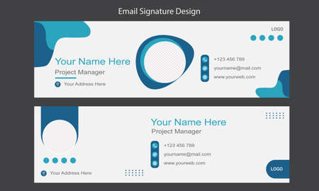 email signature design for business template. personal information interface. individual contact paper for digital marketing. business communication electronic mailのイラスト素材