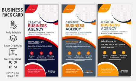 Rack Card Dl Flyer Template Design For Corporate Business.のイラスト素材