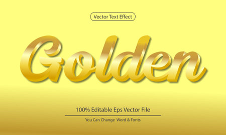 Editable golden 3d text effect layer styleのイラスト素材