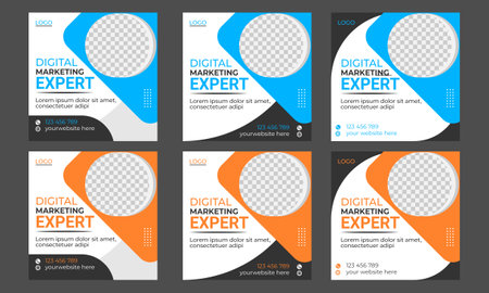 Social media post banner design, web bannerのイラスト素材