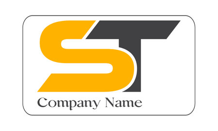 st letter logo design vector illustration template, letter s and t logo vectorのイラスト素材
