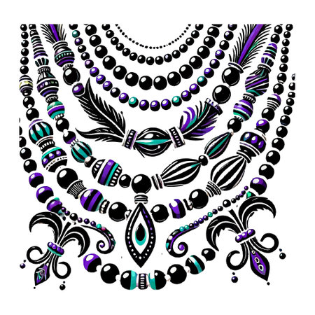 Decorative beads illustration isolated on white backgroundのイラスト素材