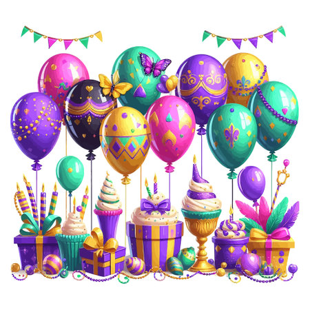 mardi gras Balloons vector illustrationのイラスト素材