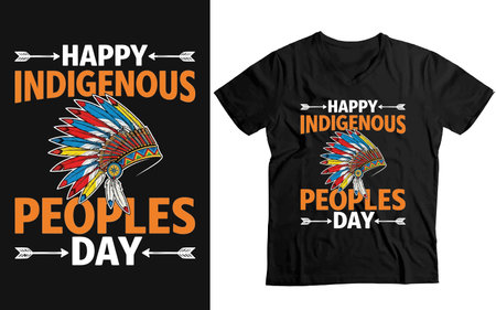 Happy Independence Day typography t-shirt design with indian chief headdress isolated vector illustrationのイラスト素材