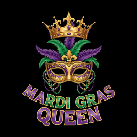 Colorful Mardi Gras Queen carnival party vector artのイラスト素材