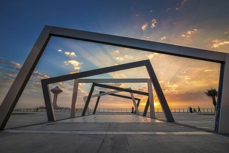 Beautiful Sunrise view at Dammam Al Khobar Corniche Saudi Arabia.の写真素材