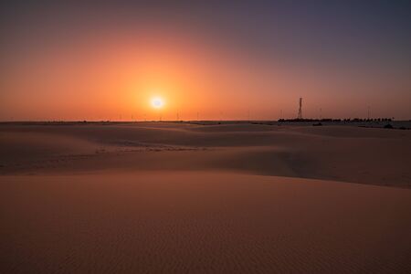 Beautiful Sunrise in Dammam Saudi Arabia Desertの写真素材