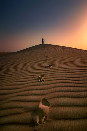 Adventure Photographer in Desert Dammam Saudi Arabiaの写真素材