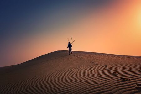 Adventure Photographer in Desert Dammam Saudi Arabiaの写真素材