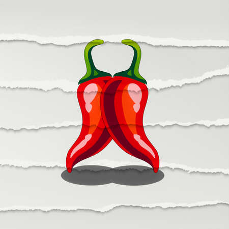 Illustration drawing of red chilliの写真素材