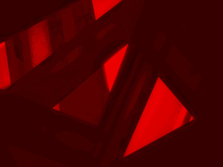 Futuristic red abstract background. Minimal Red color Gradient. Banner with geometric shapes lines stripes and triangles. Bright striped design pattern. For business and corporate.の写真素材