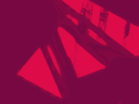 Modern red abstract background. Minimal Red color Gradient. Banner with geometric shapes lines stripes and triangles. Bright striped design pattern. For business and corporate. Futuristic background.の写真素材