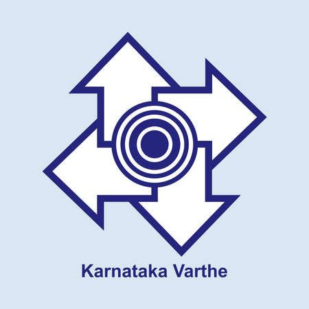 Karnataka information and publicity department logo isolated on blue tintのイラスト素材