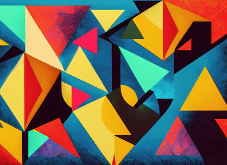 Exploring the beautiful world of abstract art with this eye-catching geometric patternの素材