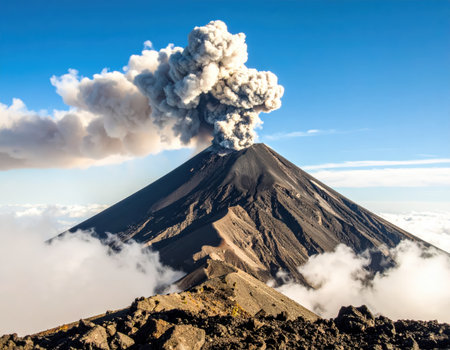Volcano Etna in Sicily, Italy, Europe. Volcanic eruption.の素材