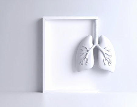 Lungs in a frame on a white background. 3d renderingの素材