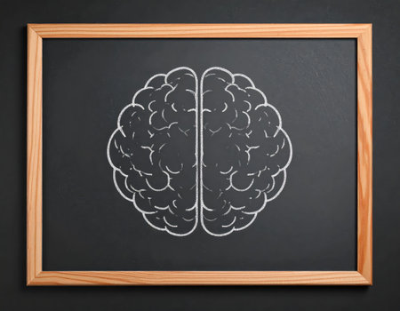 Brain sketch on a blackboard. Education concept. Vector illustration.の素材