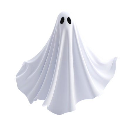 ghost isolated on a white background. 3d rendering, 3d illustration.の素材