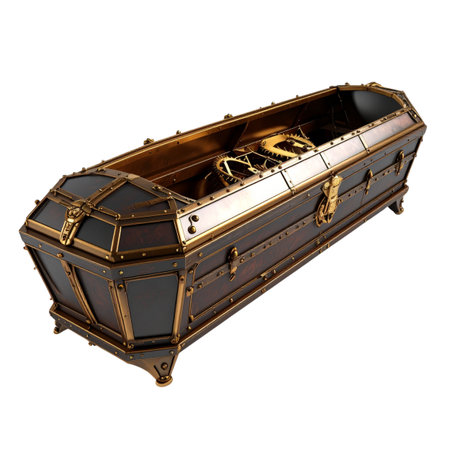 Casket isolated on a white background. 3d render image.の素材