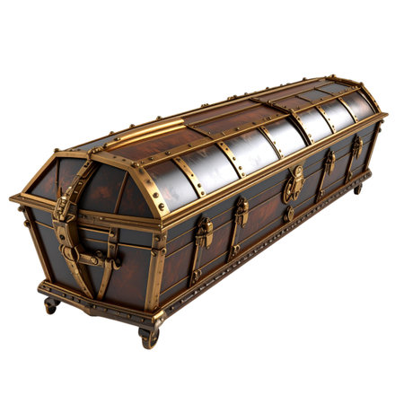 Treasure chest isolated on white background. Clipping path included.の素材