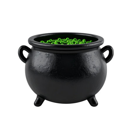 Witch cauldron isolated on white background. Clipping path included.の素材