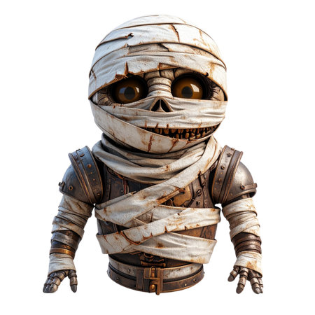 3D rendering of a fantasy alien isolated on white background with clipping pathの素材