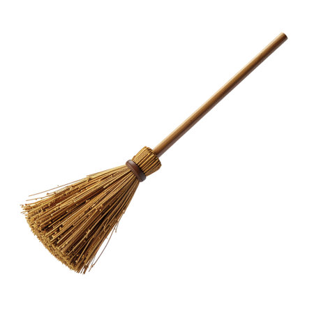 Broom isolated on white background. 3d rendering. Eps 10.の素材