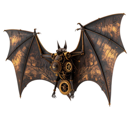 3D digital render of a fantasy vampire bat isolated on white backgroundの素材