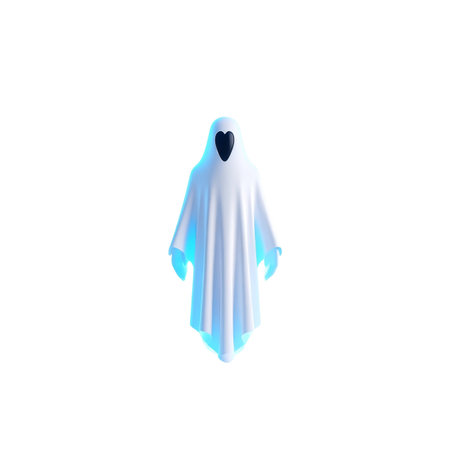 Halloween ghost isolated on a white background. 3d rendering.の素材