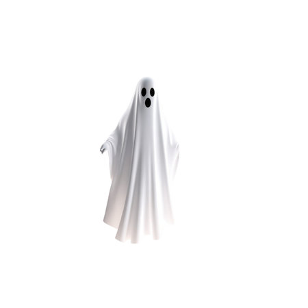 Halloween ghost isolated on white background. Realistic vector illustration.の素材