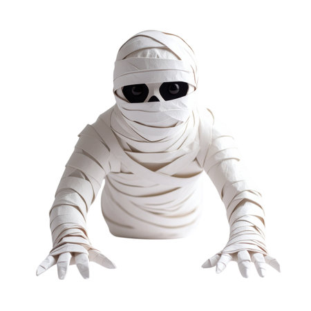 Halloween mummy isolated on white background. Clipping path included.の素材