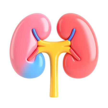 a close up of a model of a kidney and a kidneyの素材