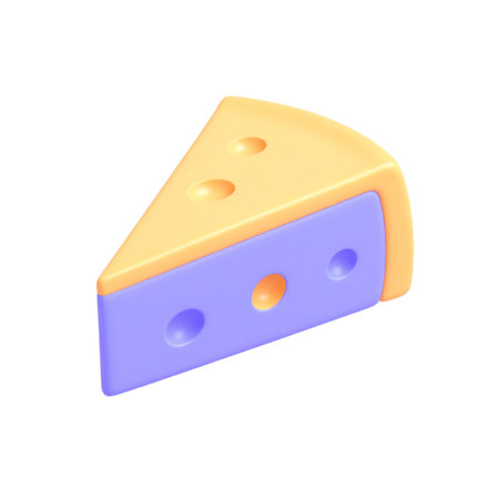there is a piece of cheese that is yellow and purpleの素材