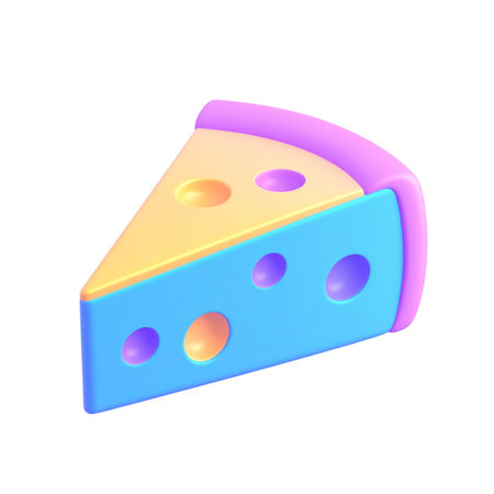 there is a slice of cheese with holes on itの素材