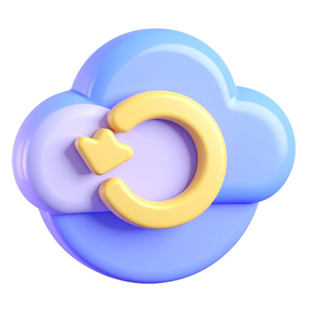 a close up of a cloud with a yellow c on itの素材