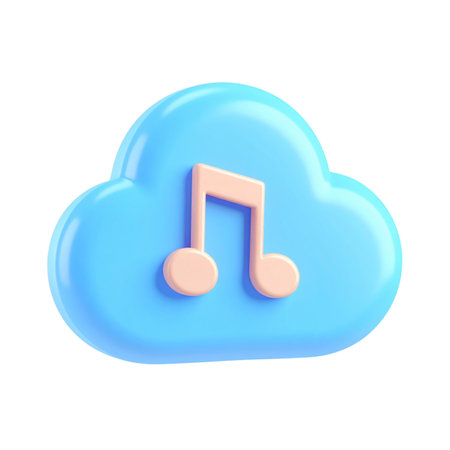 a close up of a cloud with a musical note on itの素材