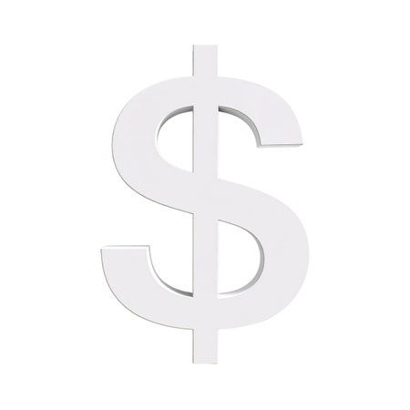 a close up of a white dollar sign on a black backgroundの素材