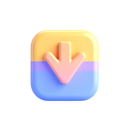 a close up of a button with a arrow pointing downの素材