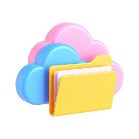 there are three folders in the shape of a cloudの素材