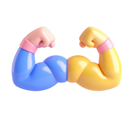 a close up of a toy arm with a pink and blue armの素材