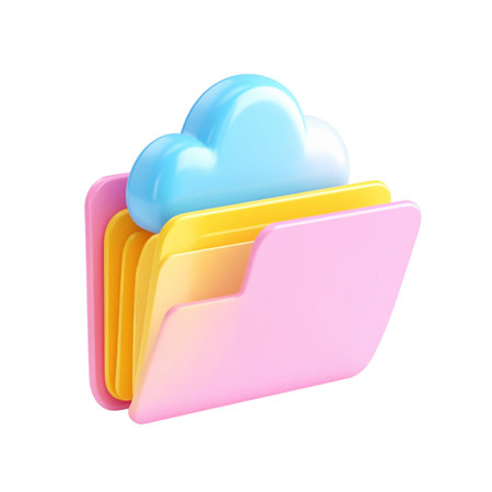 there is a cloud that is sitting on top of a folderの素材