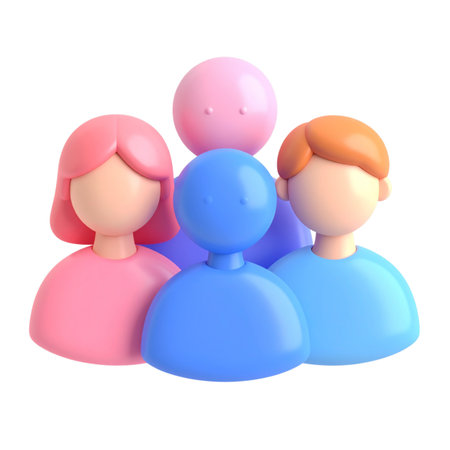 there are three people that are standing together in a groupの素材