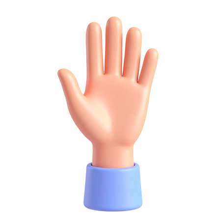 there is a toy hand that is holding a blue cupの素材