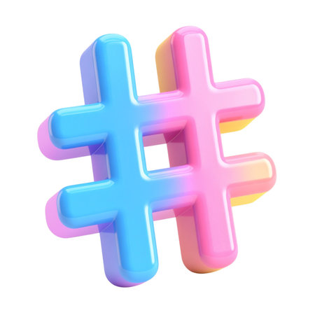 there is a 3d image of a hash sign on a black backgroundの素材