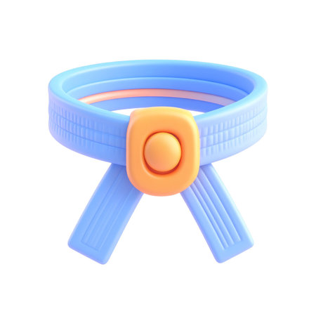 there is a blue and orange ring with a yellow buttonの素材