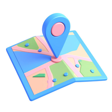 a close up of a map with a pin on itの素材