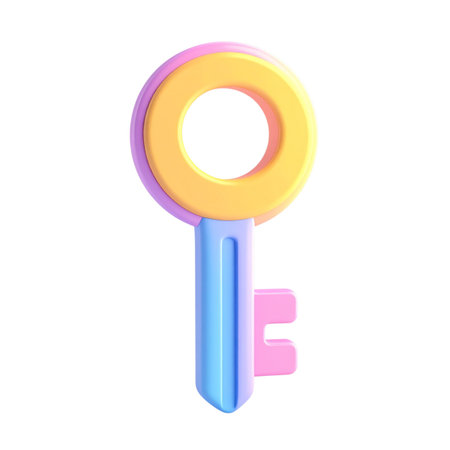 there is a key with a ring on it that is coloredの素材